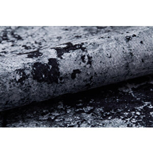 Modern Siyah Dijital Baskı Hipoalerjenik Kaymaz Taban Halı Yolluk Ha214 120x200 cm
