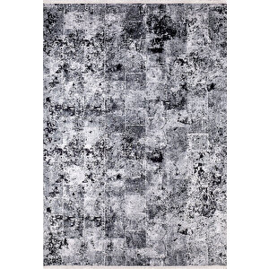 Modern Siyah Dijital Baskı Hipoalerjenik Kaymaz Taban Halı Yolluk Ha214 120x180 cm