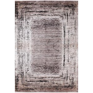 Modern Kahverengi Dijital Baskı Hipoalerjenik Kaymaz Taban Halı Yolluk Ha141 100x150 cm