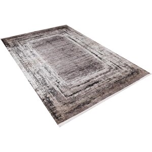 Modern Kahverengi Dijital Baskı Hipoalerjenik Kaymaz Taban Halı Yolluk Ha141 80x500 cm
