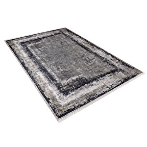 Modern Antrasit Dijital Baskı Hipoalerjenik Kaymaz Taban Halı Yolluk Ha192 80x500 cm