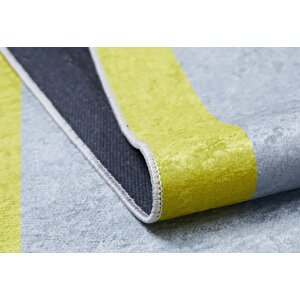 Çocuk Halısı Ve Bebek Halısı Yıkanabilir Kaymaz Taban Figürlü Gri Sarı Dijital Baskı Halı Hc031   120x200 cm