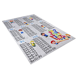 Çocuk Halısı Ve Bebek Halısı Yıkanabilir Kaymaz Taban Eğitici Sayılar Gri Dijital Baskı Halı Hc022 160x230 cm