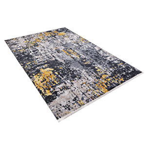 Modern Siyah Antrasit Dijital Baskı Yıkanabilir Hipoalerjenik Kaymaz Taban Halı Yolluk 120x180 cm