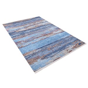 Modern Mavi Dijital Baskı Hipoalerjenik Kaymaz Taban Halı Yolluk Ha144 80x200 cm