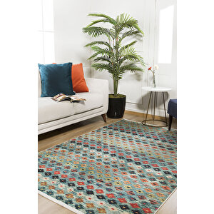 Modern Yeşil Çiçek Desen Dijital Baskı Hipoalerjenik Kaymaz Taban Halı Yolluk Ha181