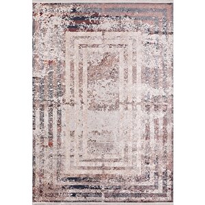 Modern Bej Eskitme Dijital Baskı Yıkanabilir Hipoalerjenik Kaymaz Taban Halı Yolluk 80x300 cm