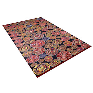 Modern Sarı Kırmızı Desen Dijital Baskı Hipoalerjenik Kaymaz Taban Halı Yolluk Ha235 240x280 cm