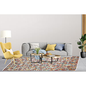 Modern Turuncu Renkli Desen Dijital Baskı Hipoalerjenik Kaymaz Taban Halı Yolluk Ha154