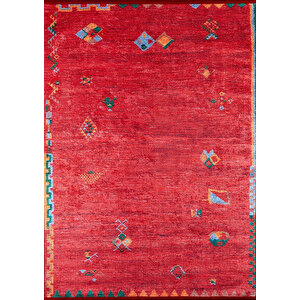 Klasik Kırmızı Salon&oturma Odası Yolluk&yatak Odası Dijital Baskılı Makinede Yıkanabilir Kaymaz Taban Saçaklı Halı Hk038 120x200 cm