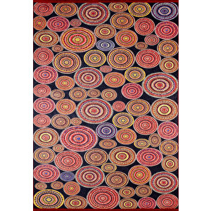 Modern Sarı Kırmızı Desen Dijital Baskı Hipoalerjenik Kaymaz Taban Halı Yolluk Ha235 100x300 cm