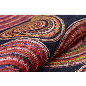 Modern Sarı Kırmızı Desen Dijital Baskı Hipoalerjenik Kaymaz Taban Halı Yolluk Ha235