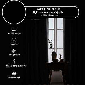 Siyah Blackout Karartma Fon Perde - Ses + Isı Yalıtımı 375x185 cm