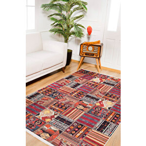 Klasik Renkli Salon&oturma Odası Yolluk&yatak Odası Dijital Baskılı Makinede Yıkanabilir Kaymaz Taban Saçaklı Halı Hk133 80x500 cm