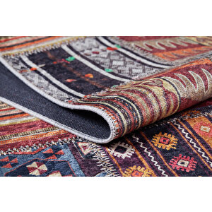 Klasik Renkli Salon&oturma Odası Yolluk&yatak Odası Dijital Baskılı Makinede Yıkanabilir Kaymaz Taban Saçaklı Halı Hk133 80x500 cm