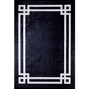 Modern Siyah Dijital Baskı Hipoalerjenik Kaymaz Taban Halı Yolluk Ha175 80x500 cm