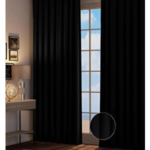 Siyah Blackout Karartma Fon Perde - Ses + Isı Yalıtımı 100x240 cm