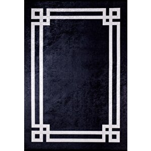 Modern Siyah Dijital Baskı Hipoalerjenik Kaymaz Taban Halı Yolluk Ha175 80x300 cm