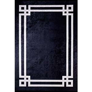 Modern Siyah Dijital Baskı Hipoalerjenik Kaymaz Taban Halı Yolluk Ha175 240x340 cm