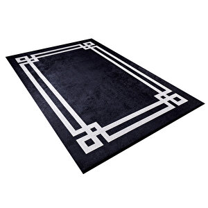 Modern Siyah Dijital Baskı Hipoalerjenik Kaymaz Taban Halı Yolluk Ha175 240x340 cm