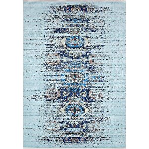 Modern Mavi Dijital Baskı Hipoalerjenik Kaymaz Taban Halı Yolluk Ha170 120x180 cm