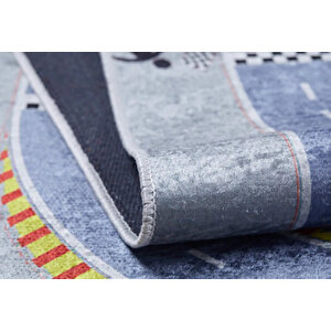 Çocuk Halısı Ve Bebek Halısı Yıkanabilir Kaymaz Taban Araba Desenli Gri Dijital Baskı Halı Hc023    120x200 cm