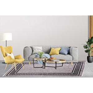 Modern Kahverengi Dijital Baskı Yıkanabilir Hipoalerjenik Kaymaz Taban Halı Yolluk