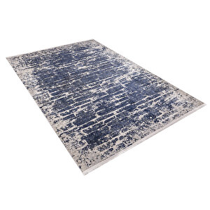 Modern Lacivert Dijital Baskı Hipoalerjenik Kaymaz Taban Halı Yolluk Ha126 160x300 cm