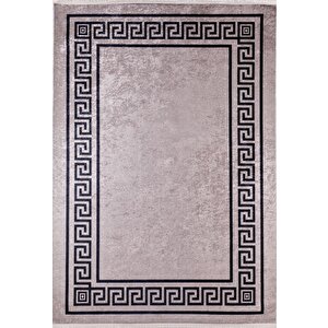 Modern Kahverengi Dijital Baskı Yıkanabilir Hipoalerjenik Kaymaz Taban Halı Yolluk 100x500 cm