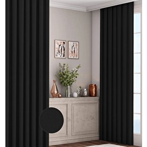Siyah Blackout Karartma Fon Perde - Ses + Isı Yalıtımı 220x255 cm
