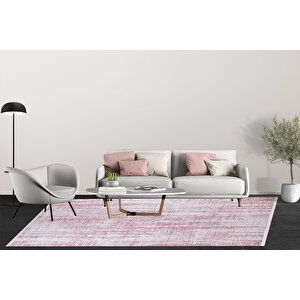 Modern Pembe Dijital Baskı Hipoalerjenik Kaymaz Taban Halı Yolluk Ha131