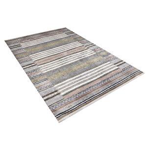 Modern Kahverengi Dijital Baskı Hipoalerjenik Kaymaz Taban Halı Yolluk Ha116 80x300 cm