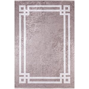 Modern Kahverengi Dijital Baskı Hipoalerjenik Kaymaz Taban Halı Yolluk Ha149 100x500 cm