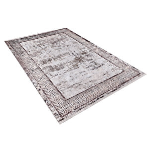 Modern Kahvrengi Dijital Baskı Hipoalerjenik Kaymaz Taban Halı Yolluk Ha125 80x500 cm