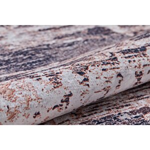 Modern Bej Dijital Baskı Hipoalerjenik Kaymaz Taban Halı Yolluk 100x300 cm