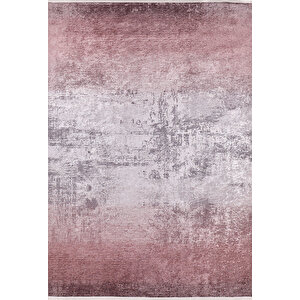 Modern Pembe Dijital Baskı Hipoalerjenik Kaymaz Taban Halı Yolluk Ha146 80x400 cm