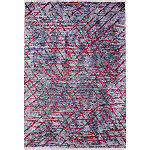 Modern Mor Kırmızı Desen Dijital Baskı Hipoalerjenik Kaymaz Taban Halı Yolluk Ha231 120x180 cm