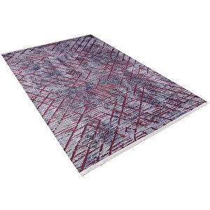 Modern Mor Kırmızı Desen Dijital Baskı Hipoalerjenik Kaymaz Taban Halı Yolluk Ha231 120x180 cm