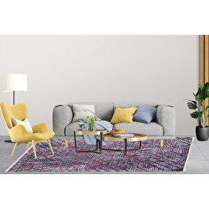 Modern Mor Kırmızı Desen Dijital Baskı Hipoalerjenik Kaymaz Taban Halı Yolluk Ha231