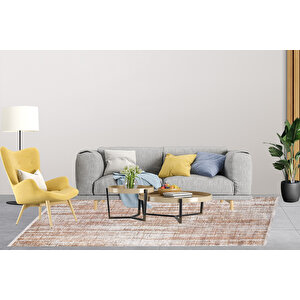 Modern Turuncu Dijital Baskı Hipoalerjenik Kaymaz Taban Halı Yolluk Ha168