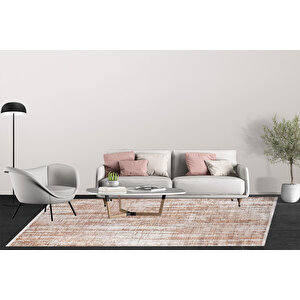 Modern Turuncu Dijital Baskı Hipoalerjenik Kaymaz Taban Halı Yolluk Ha168 80x200 cm