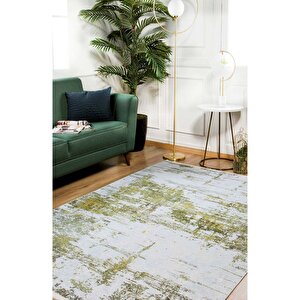 Modern Yeşil Dijital Baskı Hipoalerjenik Kaymaz Taban Halı Yolluk Ha120