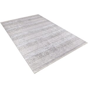 Modern Gri Dijital Baskı Yıkanabilir Hipoalerjenik Kaymaz Taban Halı Yolluk Ha072 200x300 cm