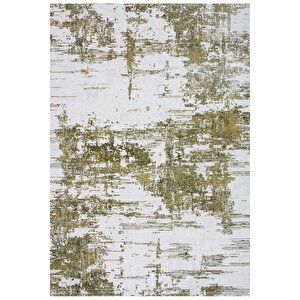 Modern Yeşil Dijital Baskı Hipoalerjenik Kaymaz Taban Halı Yolluk Ha120 80x400 cm