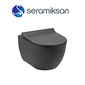 Hill Rimout Mat Siyah Asma Klozet A031221H,Seramiksan Yavaş Kapak