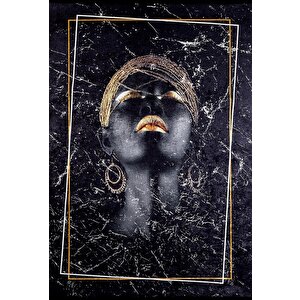 Modern Siyah Dijital Baskı Hipoalerjenik Kaymaz Taban Halı Yolluk Ha143