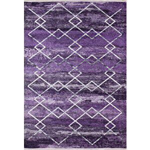 Modern Mor Dijital Baskı Hipoalerjenik Kaymaz Taban Halı Yolluk Ha156 120x180 cm