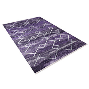 Modern Mor Dijital Baskı Hipoalerjenik Kaymaz Taban Halı Yolluk Ha156 120x180 cm