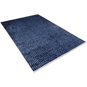 Modern Lacivert Dijital Baskı Yıkanabilir Hipoalerjenik Kaymaz Taban Halı Yolluk 80x200 cm
