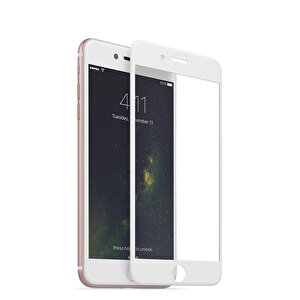 Iphone 7 Ile Uyumlu 6d Temperli Ekran Koruyucu Cam Beyaz 2 Adet